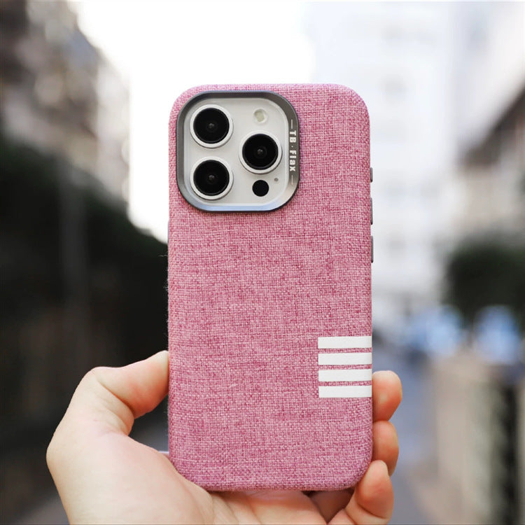 Premium vintage linned stof magnetisk telefon taske til iPhone