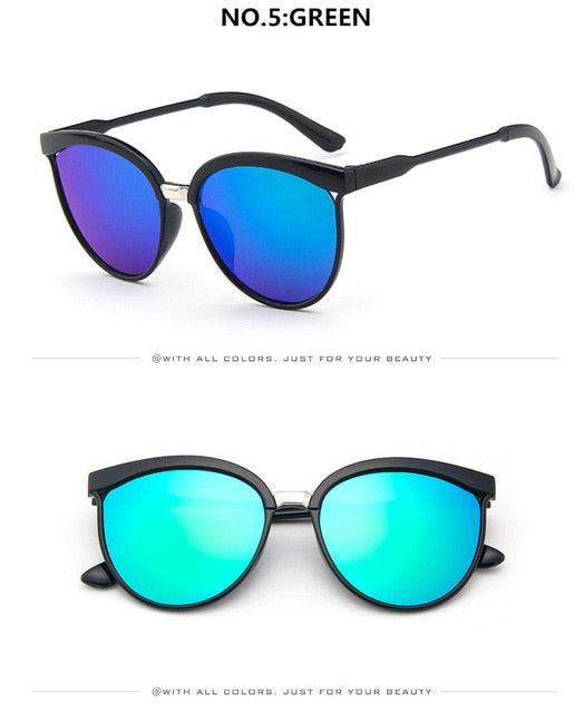 Cat Eye Brand Designer Solbriller Kvinner Luksusplast Solbriller Klassisk Retro utendørs briller Oculos de Sol Gafas