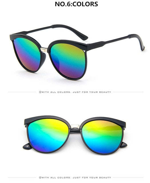 Cat Eye Brand Designer Solbriller Kvinner Luksusplast Solbriller Klassisk Retro utendørs briller Oculos de Sol Gafas