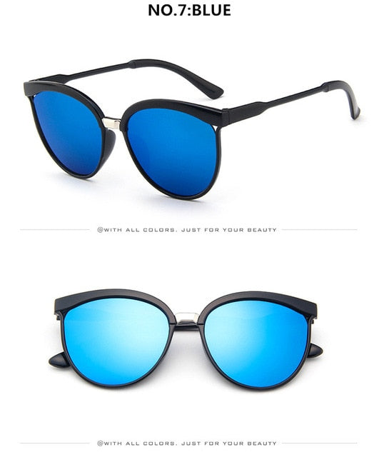 Cat Eye Brand Designer Solbriller Kvinner Luksusplast Solbriller Klassisk Retro utendørs briller Oculos de Sol Gafas
