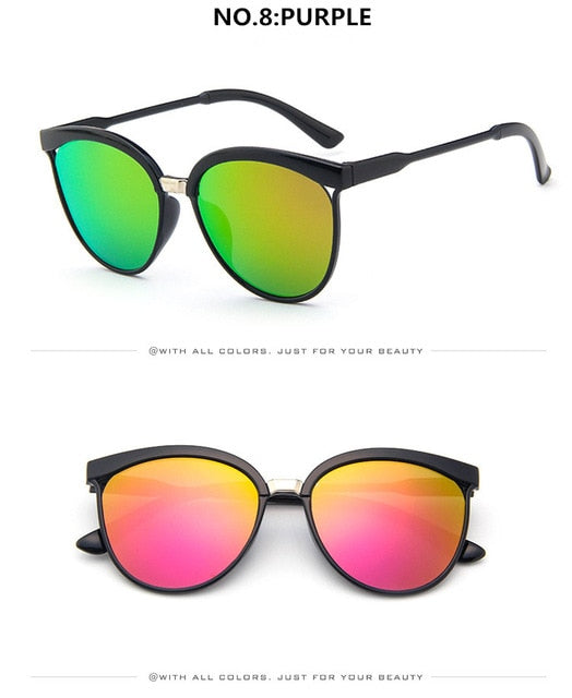 Cat Eye Brand Designer Solbriller Kvinner Luksusplast Solbriller Klassisk Retro utendørs briller Oculos de Sol Gafas