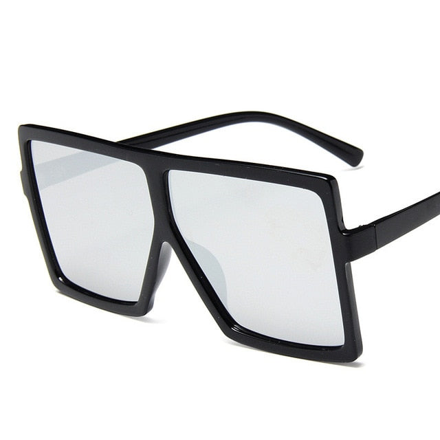 Plastiske store kvinner solbriller Square Brand Designer Big Frame Solbriller for kvinnelige UV400 solbriller Oculos Maskulino