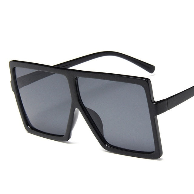 Plastiske store kvinner solbriller Square Brand Designer Big Frame Solbriller for kvinnelige UV400 solbriller Oculos Maskulino