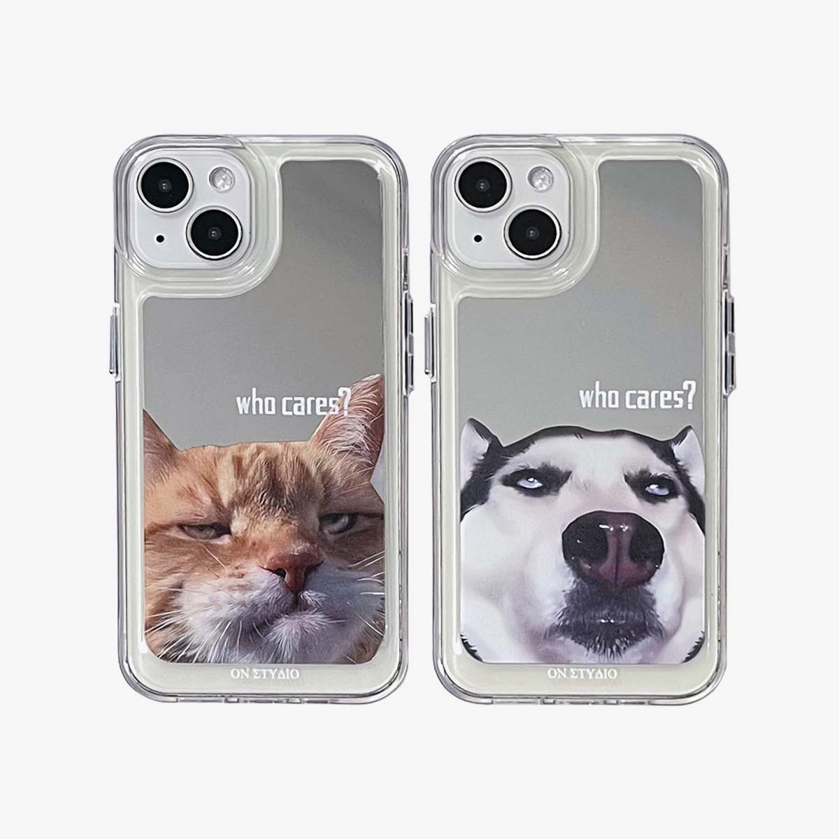 Mirror iPhone Case | Par katter og hunder som bryr seg (kjøp 2 og får 50% avslag på en)