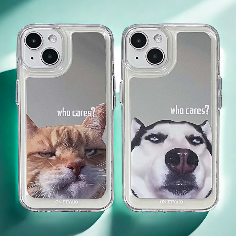 Mirror iPhone Case | Par katter og hunder som bryr seg (kjøp 2 og får 50% avslag på en)