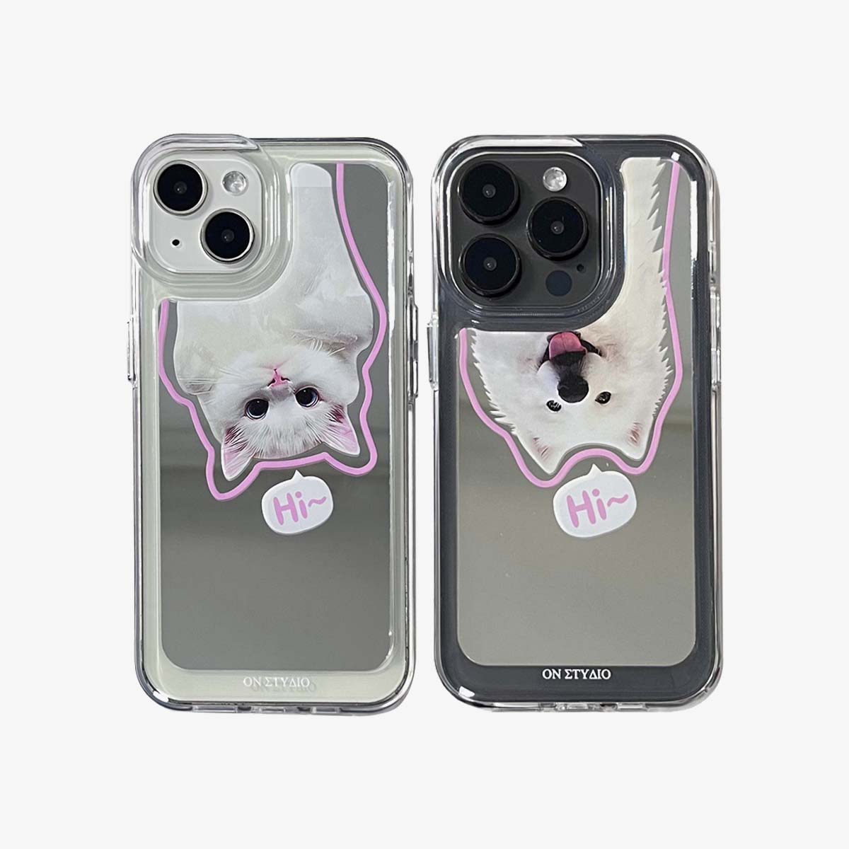 Tükör iPhone tok | Pár macskák és kutyák szia (vásárolj 2 és 50% -ot kapj le)