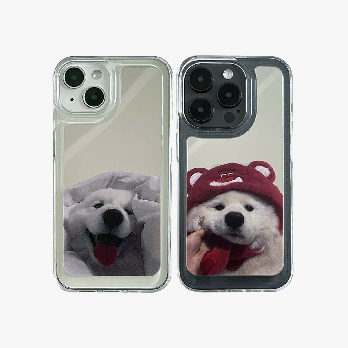 Tükör iPhone tok | Pár kutyák samoyed (vásárolj 2 és 50% -ot kapj le)