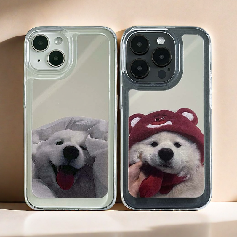 Tükör iPhone tok | Pár kutyák samoyed (vásárolj 2 és 50% -ot kapj le)