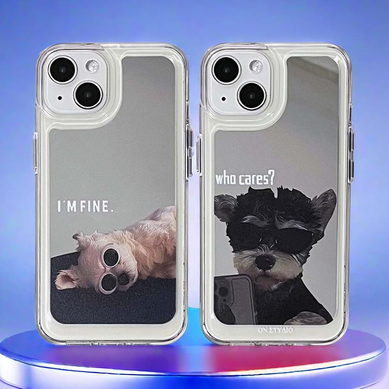 Carcasă pentru iPhone oglindă | Câini de cuplu sunt bine (cumpărați 2 și obțineți 50% din unul)
