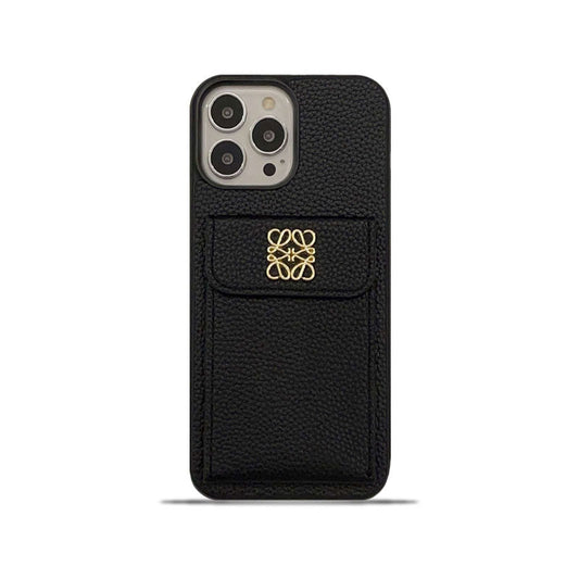 Carcasă iPhone Loewe cu suport pentru card Black-QBK240603