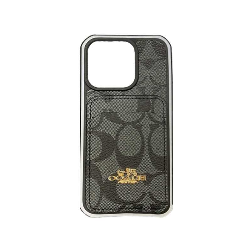 Coach iPhone Case με καφέ καφέ καρτών -kb241416