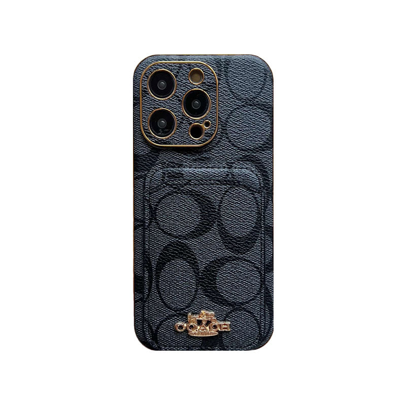 카드 홀더 커피가있는 코치 iPhone 케이스 -KB241651