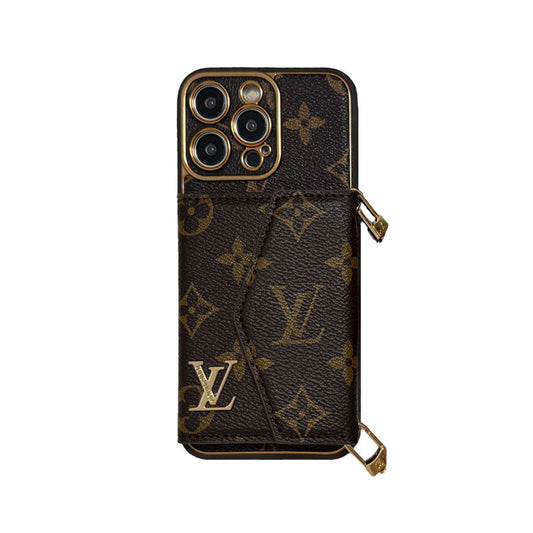 Monogram iPhone tok pénztárca és heveder barna kis nyomtatás-xfq240329