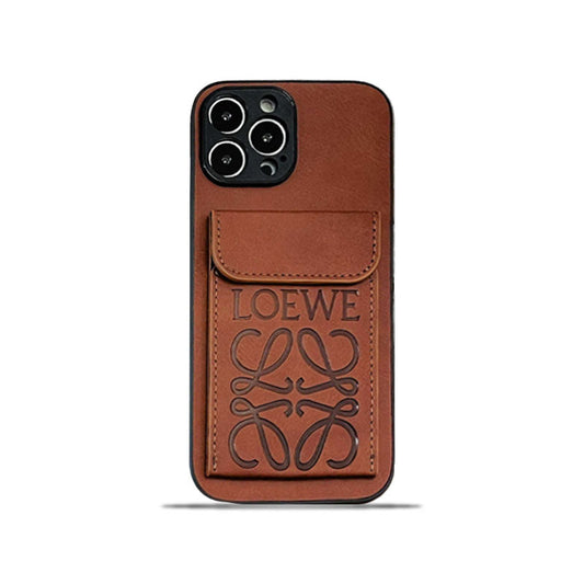 카드 소지자 Brown-LZP241448이있는 Loewe iPhone 케이스