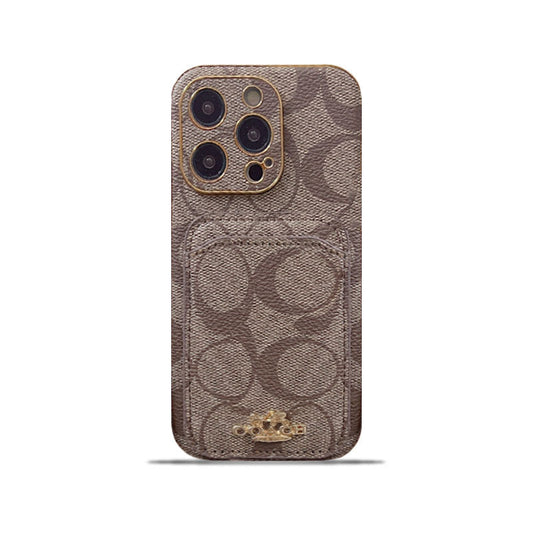 Custodia per iPhone Coach con Titolare della carta Coffee -KB241651