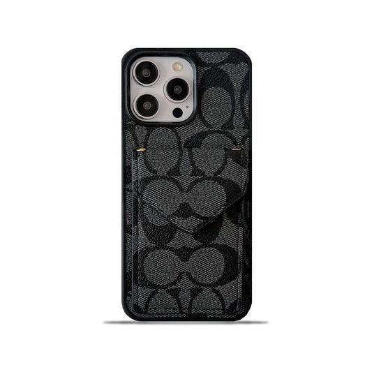 Coach iphone tok a kártyatartóval és a hevederrel világos fekete -sj240513