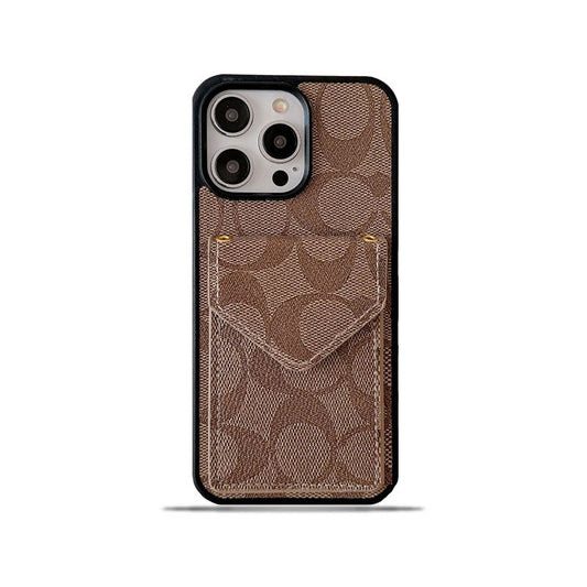 Coach iPhone tok a kártyatartóval és a hevederrel világosbarna -SJ240513