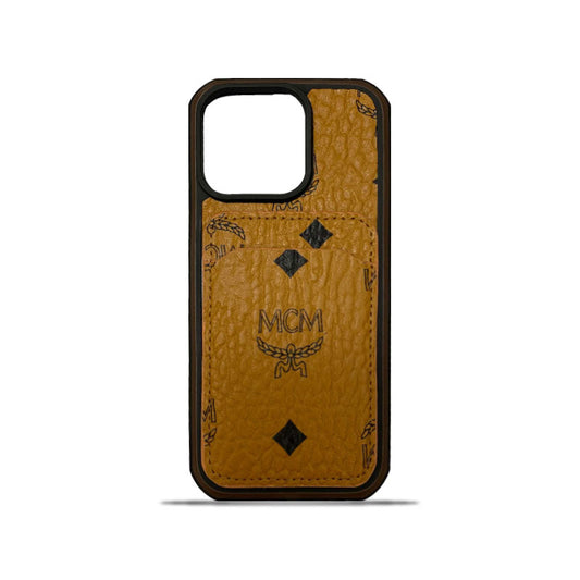 MCM iPhone Case z uchwytem karty żółty-MCK240603