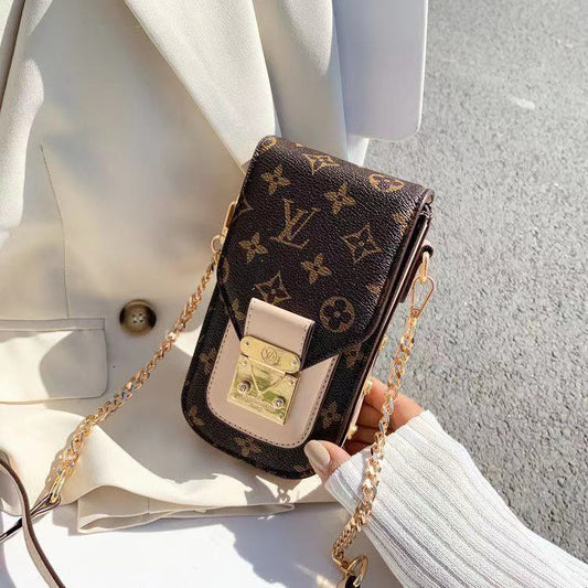 Crossbody skinn telefonpose