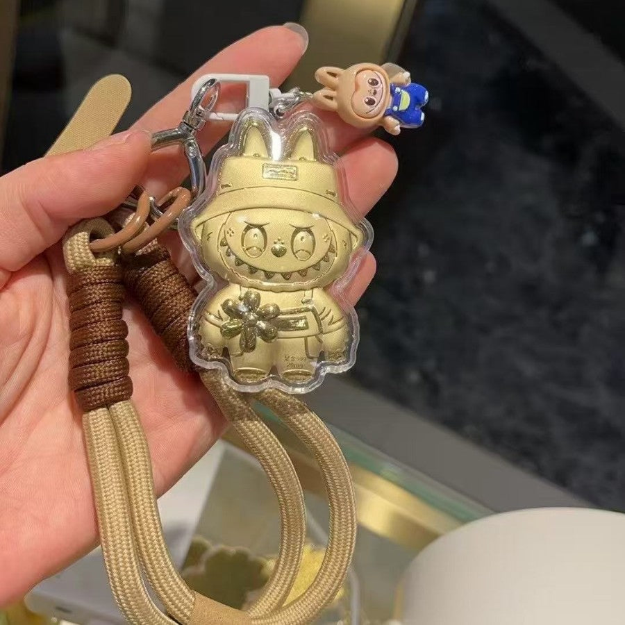 Schlüsselbund Gold Mini Labubu