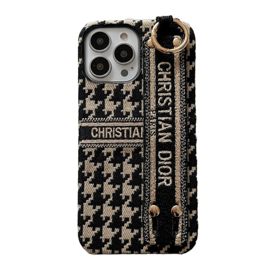 CD Houndstooth armbånd iPhone -sag