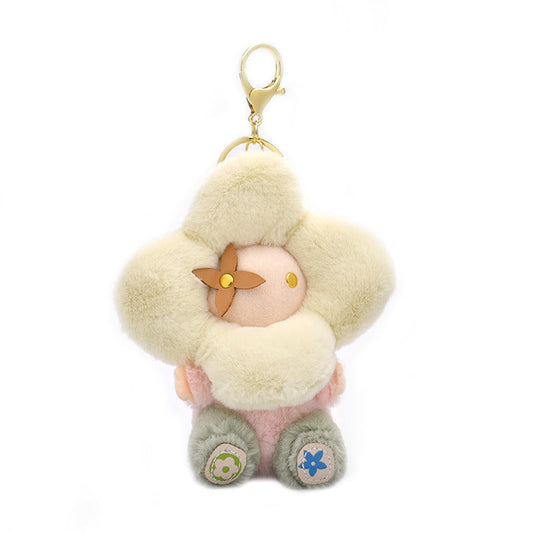 Niedliche Sonnenblume Plüschschlüsselkette - Vivian Doll Bag Charme für Frauen, Auto- und Rucksackdekoration