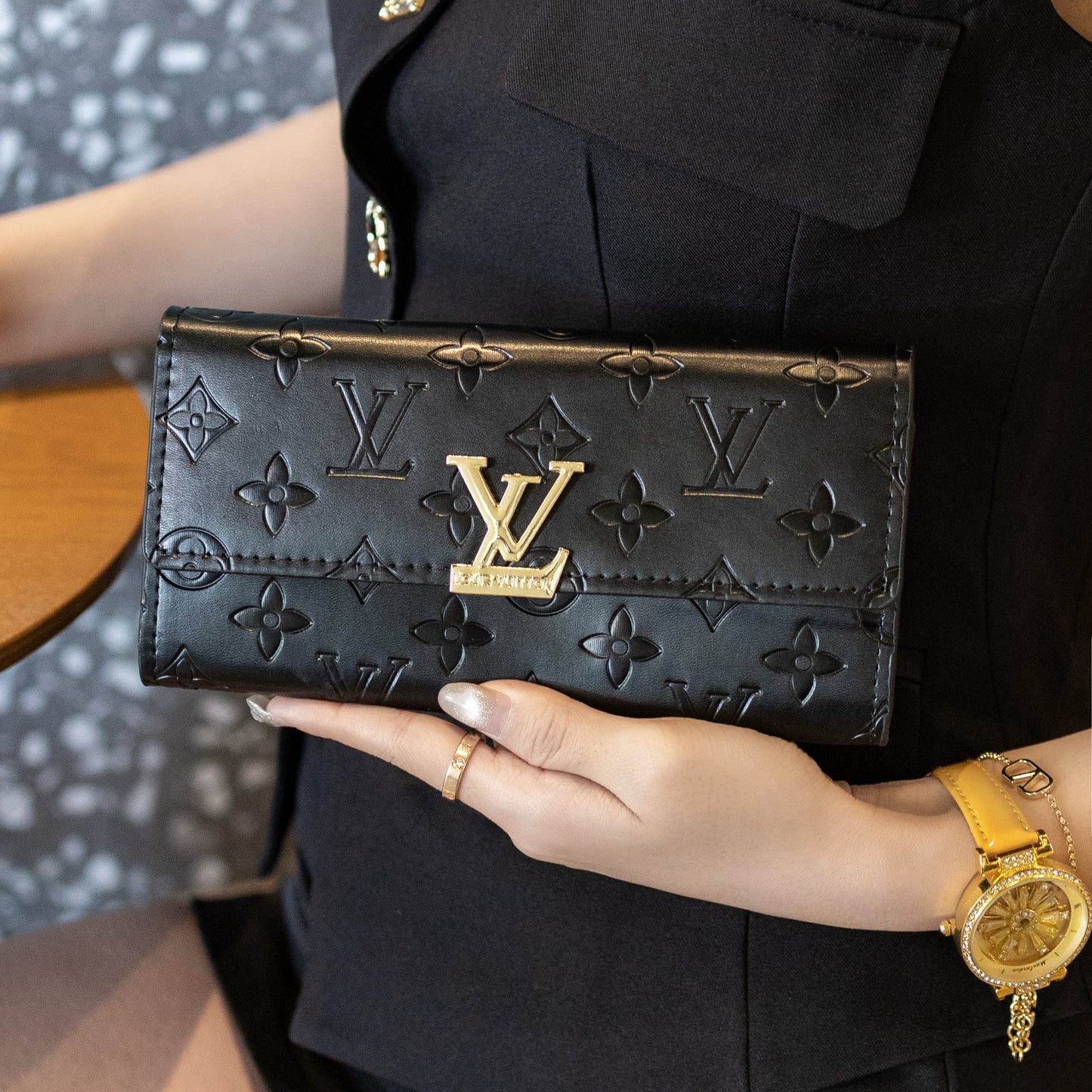 Klassisk präglad lyxhandväska för kvinnor