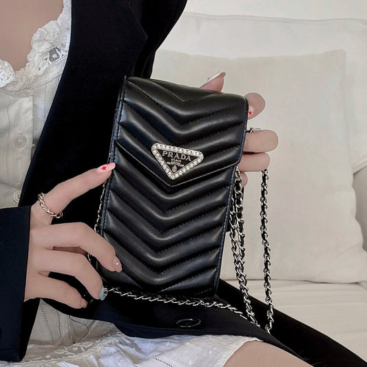 Crossbody skinn telefonpose