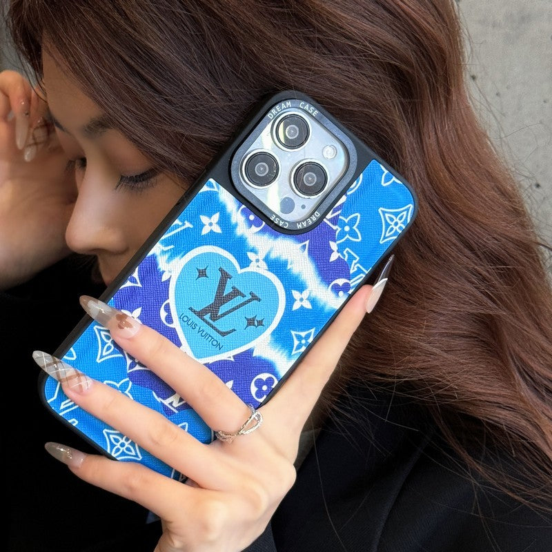 Lou Blue Leather iphone tok