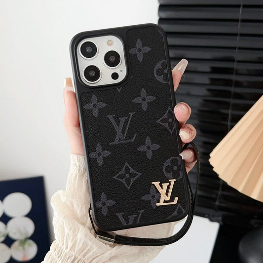 Custodia per iPhone a mano in bianco e manuale di Lou Black & White