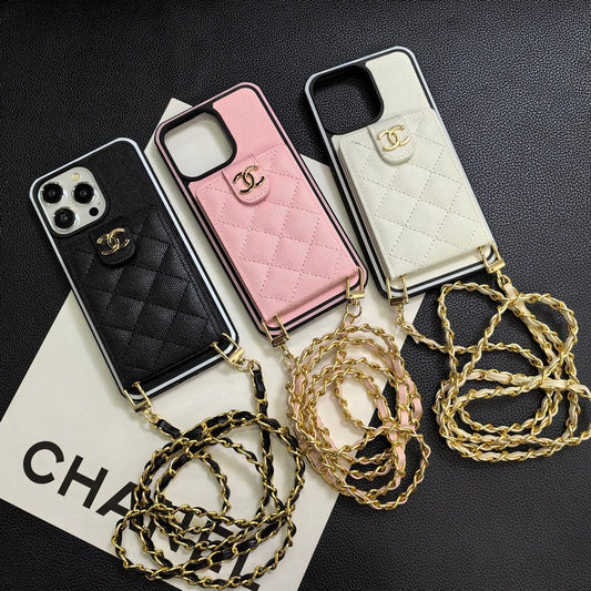C.C iPhone-Hülle aus Leder zum Umhängen