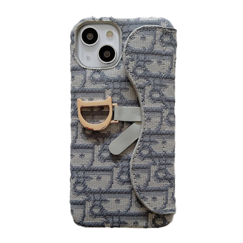 CD Black & Grey Fabric iPhone Hülle