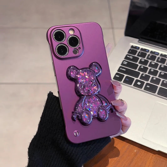 Purple Flowing Sand Violent Bear Phone Case