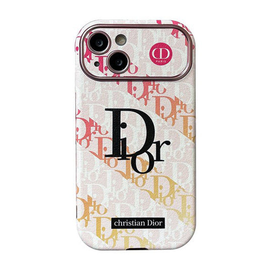 CD fehér és barna színű bőr iPhone tok