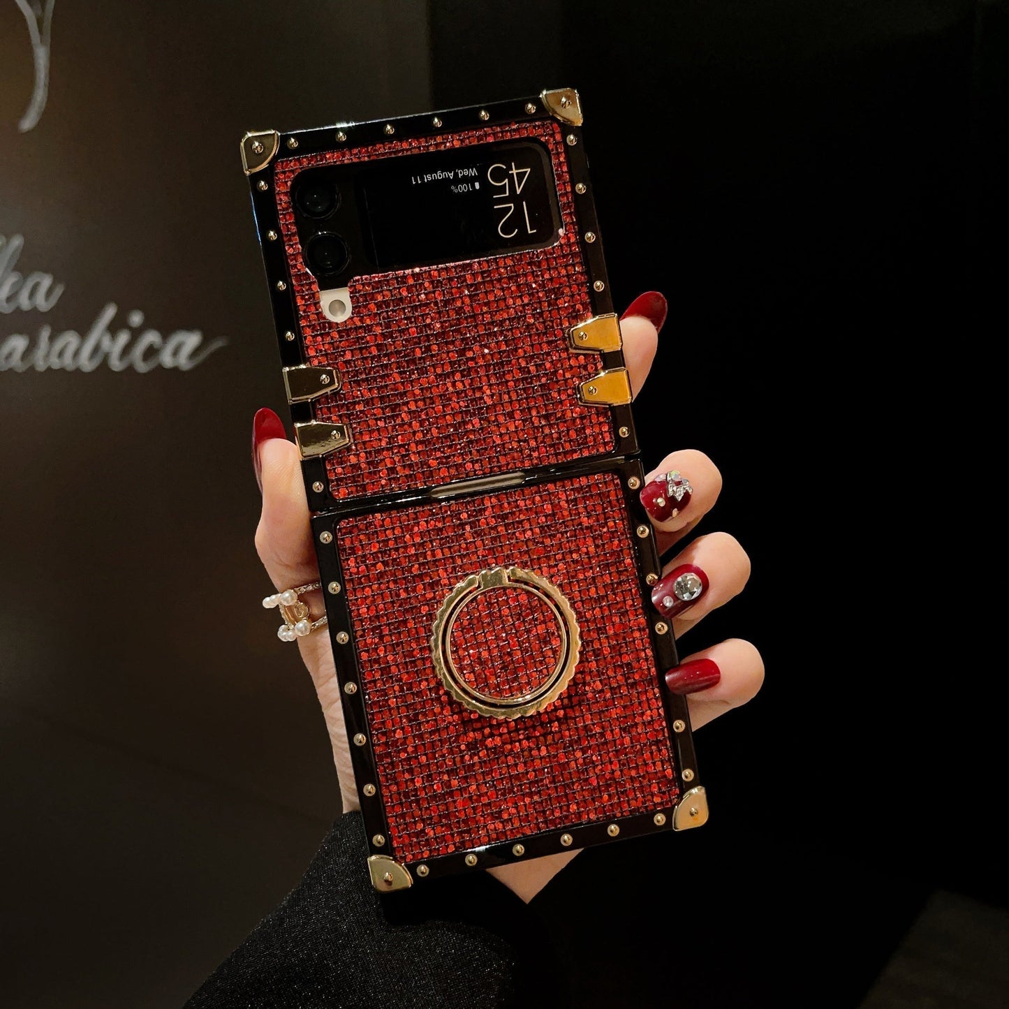 Samsung Galaxy Z Flip6/5/4/3 5G neliökotelo "Ruby Ring"