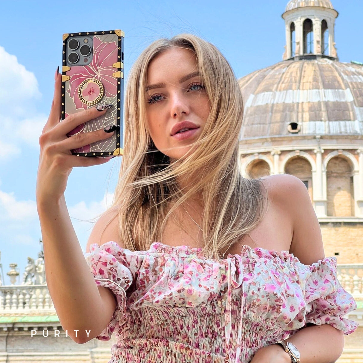 Samsung -kotelo rengas "Pink Hibiscus"