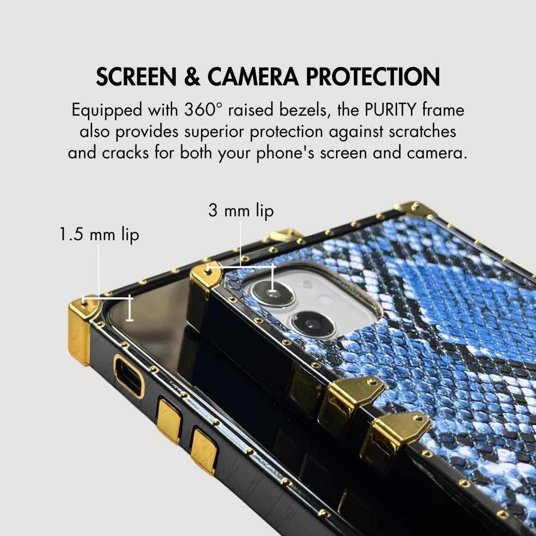 Samsung -kotelo rengaslla "sininen kalkkarokäärme"